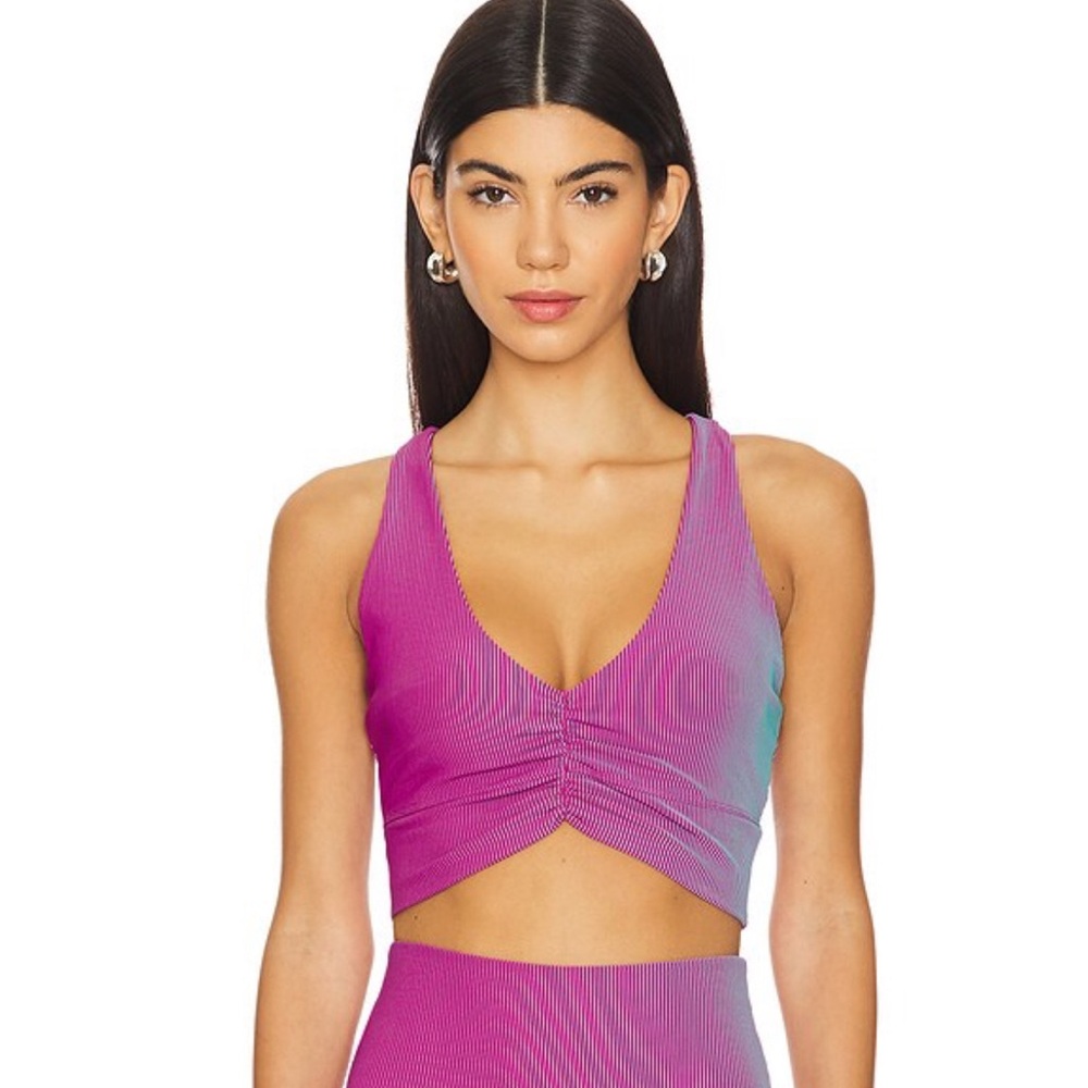 Beach Riot Mindy Top Sorbet Two Tone Sports Bra